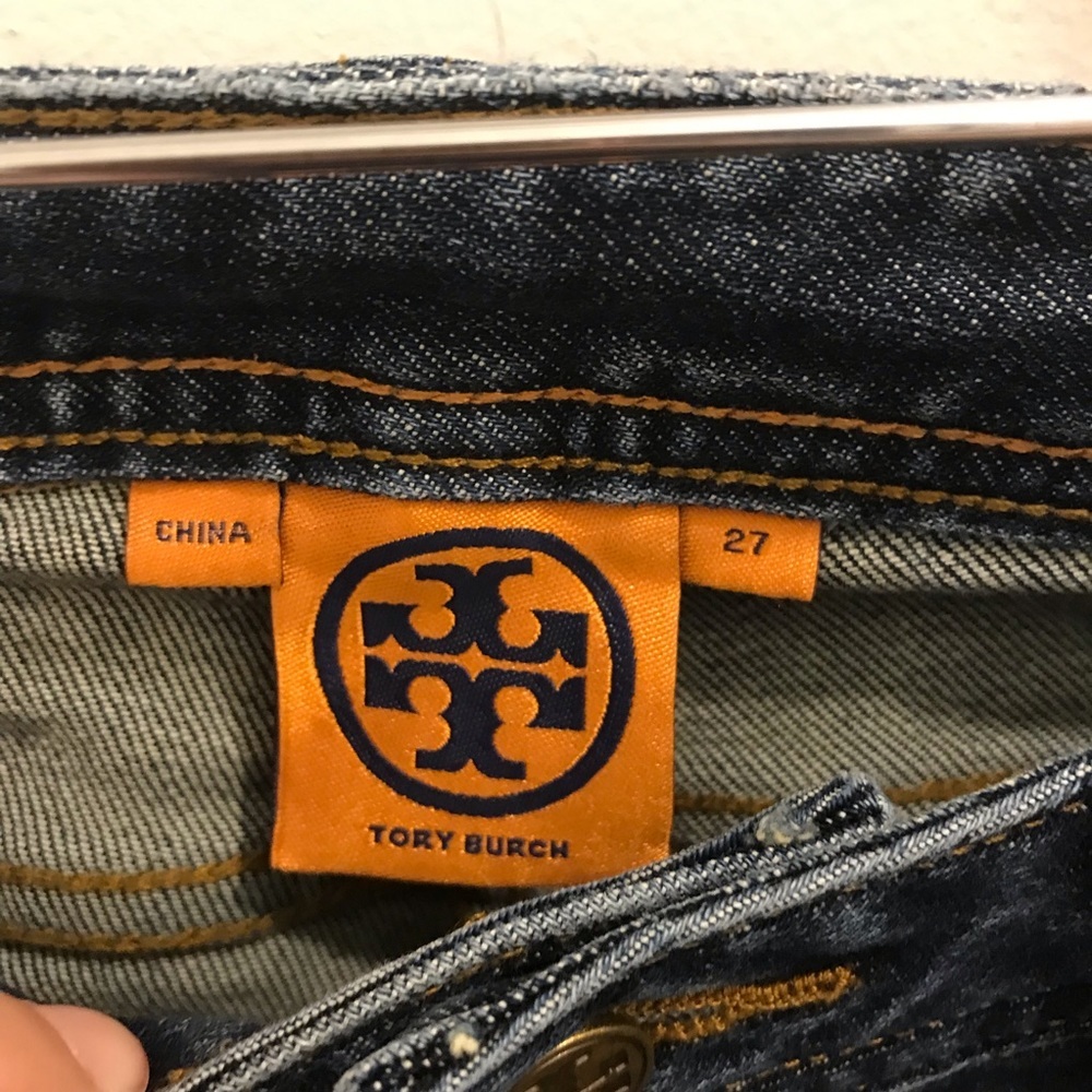 Tory Burch Studded Skinny Jeans 27 blue gold - Picture 6 of 11